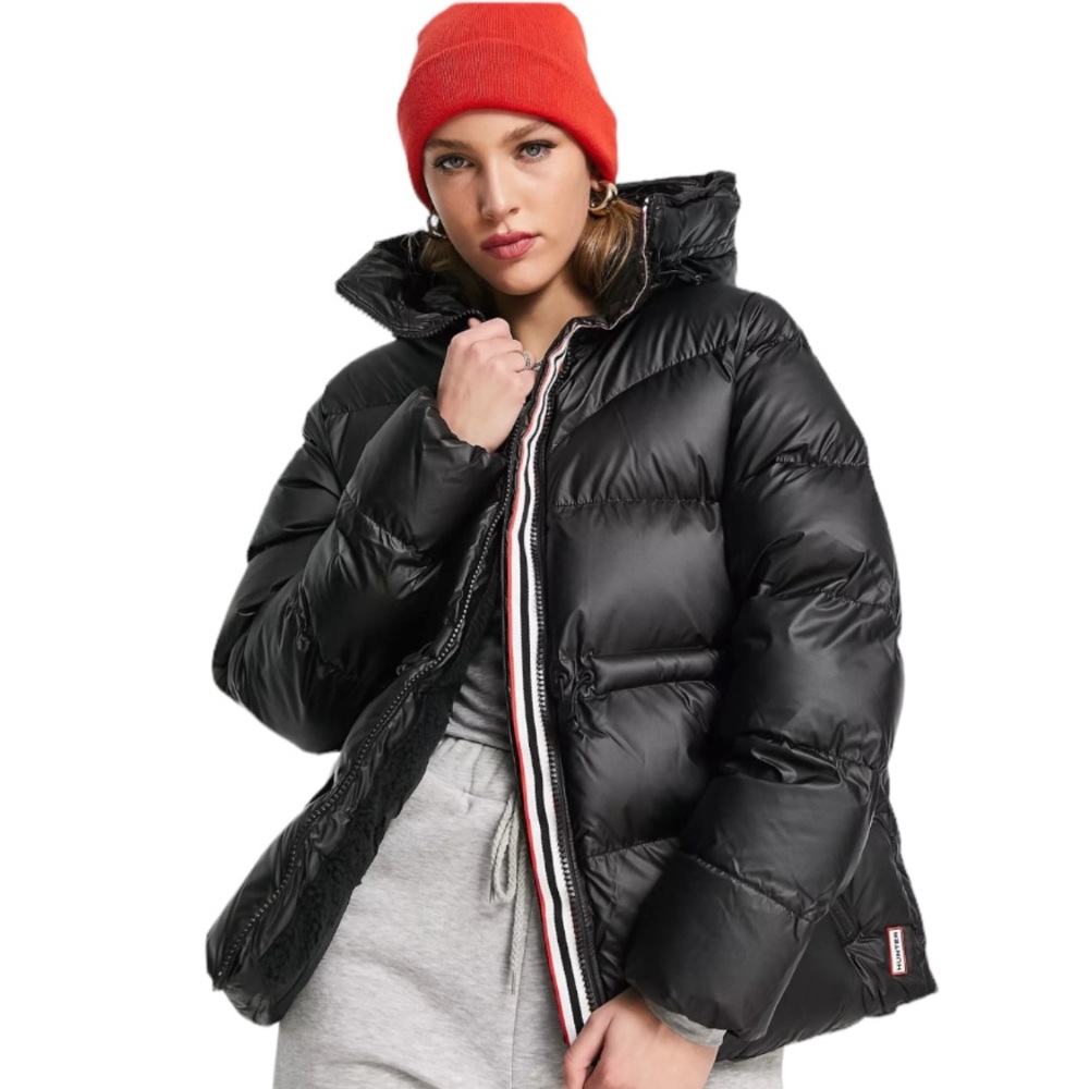 HUNTER Original A-Line Hooded Black Puffer Women’s Jacket Size M NEW